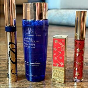 Never opened - Estee Lauder lipstick, lipgloss, mascara, makeup remover